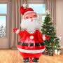Jumbo 68.58x116.84cm Santa Claus Foil Balloon - Perfect For Christmas Party Decorations & Gifts Includes Curling Ribbon & Filling Nozzle