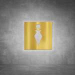 Toilet Female Sign D01 - Polished Brass