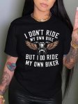 Motorcycle Biker Print Crew Neck T-Shirt Casual Short Sleeve T-Shirt For Spring & Summer Women's Clothing
