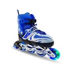 Roller Blades Blue With Helmet And Set Of Kids Safety Pads