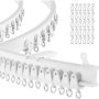 3MCURTAIN Rail Track Bendable Ceiling Mount Single Curtain Track - White
