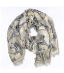 Eiffel Tower Print Raw-edge Scarf - Stone Free