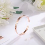 CBA10470201RG Personalized Name Bangle Rose Gold Plated 925 Sterling Silver