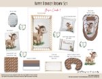 Cot Duvet Bedding Happy Donkey Brown Set