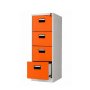 4-DRAW Steel Filing Cabinet Orange Grey