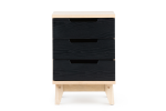 Titus 3 Drawer Pedestal Black & Brown