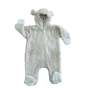 1-3M New Beige Melange Fleece Zip Onesie - Woolworths