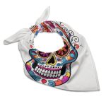 Qmkvbsn 25" X 25" Large Headbands Sugar Skull Bandana For Men Women Bandanas Square Head Scarf Handkerchief Fashion Headwear For