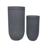 Flute Tall Japi Planter Charcoal - Large