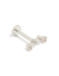 Sterling Silver Cubic Zirconia Crawler Single Flat Back Stud