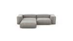 Three Module Chaise Sofa - Velvet - Light Grey - 272CM X 199CM