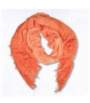 Overdyed Raw-edge Scarf - Orange Free