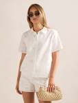 Bridie Embroidery Shirt - 16 Porcelain Co-ord