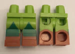 Parts Hips And Legs With Molded Dark Orange Lower Legs Boots And Printed Green Leggings Pattern 970C00PB0522