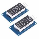 Hiletgo 2PCS 0.36" 4-DIGIT Tube LED Segment Display Module Red Common Anode TM1637 Drive Chip Tube Clock Display For Arduino Uno