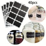 40PCS Glass Jar Bottle Stickers Kitchen Organizer Labels Chalkboard Blackboard Shape Tag Home Diy Chalk Board Sign Bottle Sticke