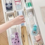 1PC Storage Box Household Expandable Kitchen Utensil Drawer Organizer Multifunctional Durable White Storage Box For Kitchen Bath