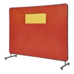 Happybuy Welding Screen With Frame - 6' X 8' Flame-resistant Vinyl 4 Swivel Wheels 2 Lockable With Transparent Window For Worksh