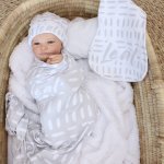 Wrap Set Swaddle Set Grey Pattern Herringbone
