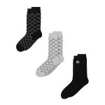 Monogram Socks 3-PACK – All Over Monogram Print Black grey