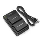 RAVPower 2X 2000MAH Replacement Batteries For Canon LP-E8 With Charger Set Black