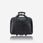 BRANDO Winchester 17" Leather Laptop Bag On Wheels Black