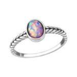 C558-C35197 - Sterling Silver Multi Lavender Sn Opal Ring - Size 7