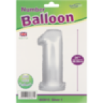 UK Silver Number 1 Foil Balloon 86CM