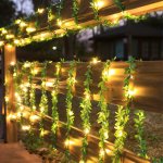 1PC Vine String Lights - Indoor outdoor Decor For Weddings Parties And Holidays - Green Leaf Design For Garden Bedroom And Chris