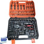 Socket And Driver Set 1 2 Inch And 1 4 Inch 108 Piece In Plastic Tool Box