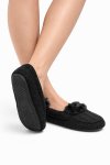 Ladies Branded Plush Cozy Moccasin Slipper In-house Winter Slippers With Rubber Sole