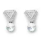 Clear Stone Drop With Clear Crystals
