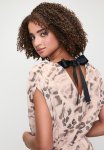 Printed Sheer Back Tie Top - Spot Print