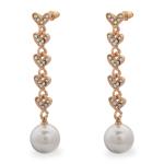 Multi Hearts Pearl Drop Earrings