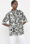 Oversized Linen Shirt - Black & White