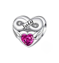 Infinity Heart-shaped Birthstone Charm For Birth Months -december