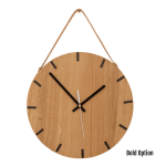 Liam Wall Clock In Oak - 250MM Dia Clear Varnish Bold White Second Hand