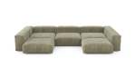 U-shape Sofa - Cord Velours - Khaki - 377CM X 241CM
