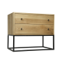 Maria Bedside Table - American Ash & 19MM Square Tubing Steel / Smoke
