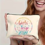 Girls' Trip 2024 Pattern Cosmetic Bag Makeup Bag Zipper Pouch Lightweight Makeup Organizer For Travel Essentials