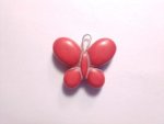 Magnesite Butterfly Pendant Red F261