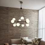 Spheroid Metal And Plastic Chandelier Gun Metal