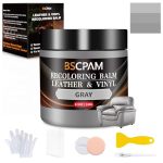 Bscpam Gray Leather Recoloring Balm Leather Couch Scratch stain Remover Leather Repair Kit For Vinyl Furniture And Car Interior