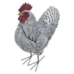 Habitat Hand-painted Rooster Figurine Wooden Height: 36CM