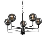Pearce Metal And Glass Chandelier Light Black