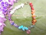 Chakra Chip Stone Bracelet With Celtic Knot