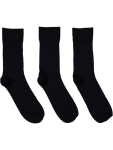 Essential Black Crew Socks 3 Pack - One Size Blue