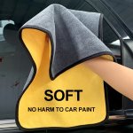 Ultra-soft Microfiber Car Wash Towel - Double Layer Thick Coral Velvet Strong Absorbency & Shed-free For Auto Detailing And Main