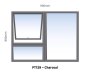 Aluminium Window Charcoal Top Hung PT129 1 Vent W1200MM X H900MM