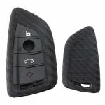 Ijdmtoy Carbon Fiber Pattern Soft Silicone Key Fob Cover Compatible With Bmw 2016-UP X1 7 Series 2019-UP X4 2014-UP X5 2015-UP X